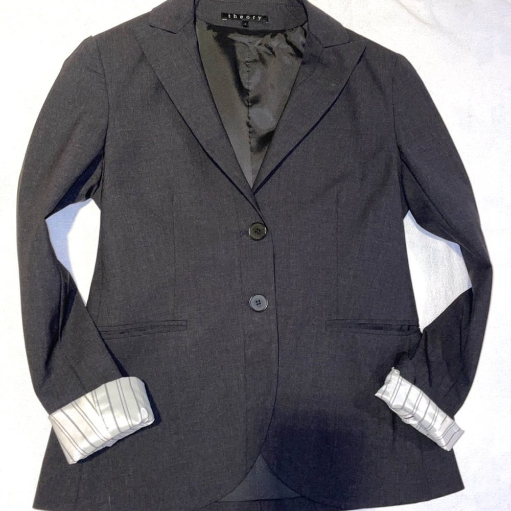 Theory charcoal gray blazer, size 4